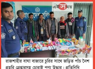 সিসি ক্যামেরায় ধরা পড়ে চোরাই পণ্য চোরের দল -বাঘা বাজারে পাঁচ নৈশ প্রহরি মামলায় কারাগারে